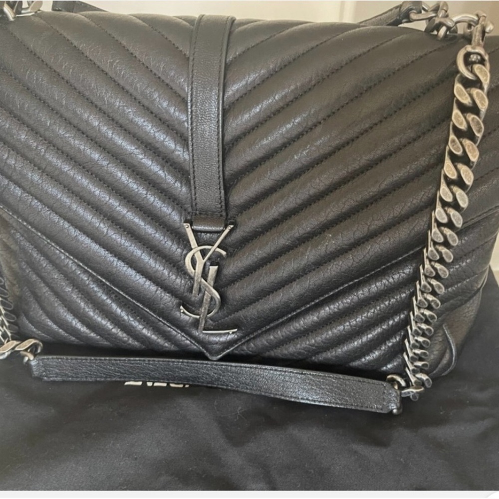 Yves Saint Laurent College Large Shoulder Bag - Picture 3 of 5